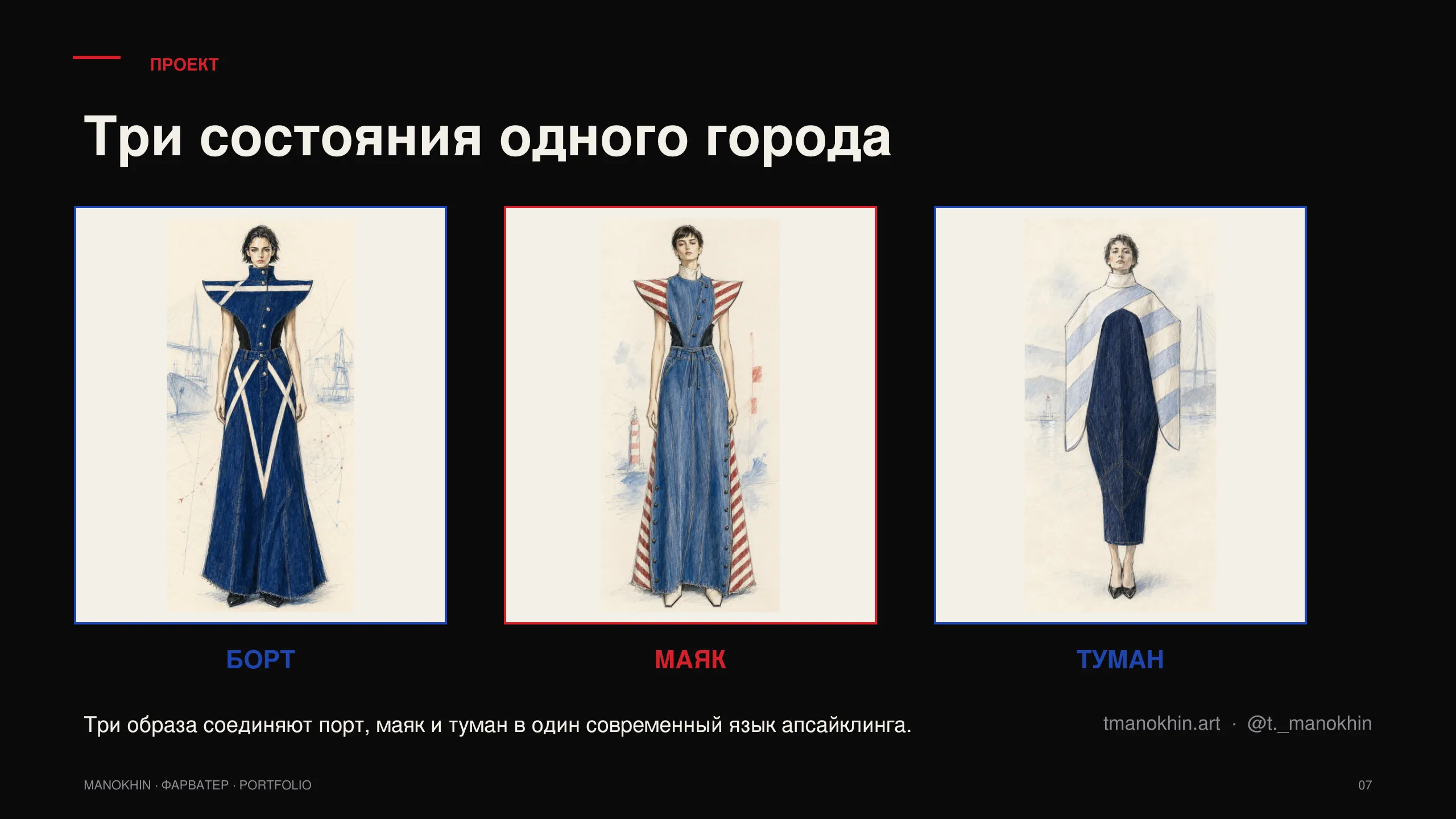 Три образа «Фарватер» вместе — Борт, Маяк и Туман